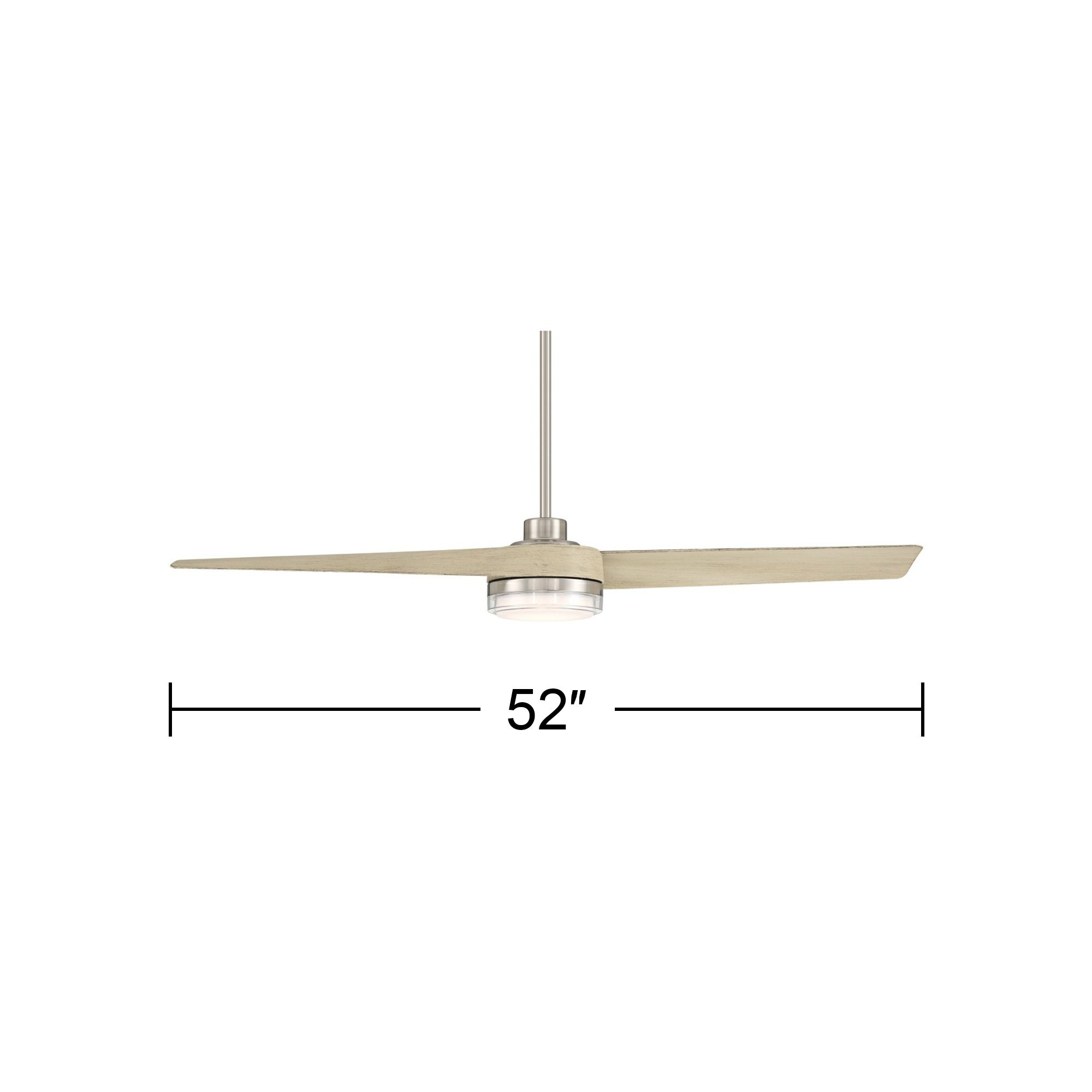 52" Casa Vieja Linea Nickel and Wood Indoor/Outdoor LED Ceiling Fan in scene