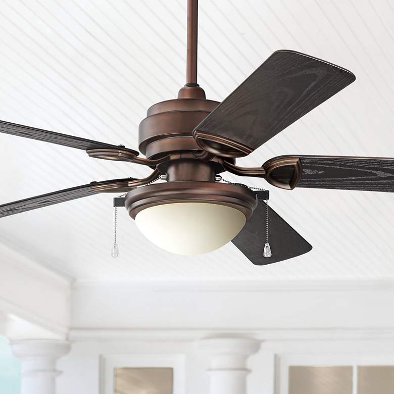 Image 1 52" Casa Vieja Marina Breeze Bronze LED Wet Rated Fan with Pull Chain