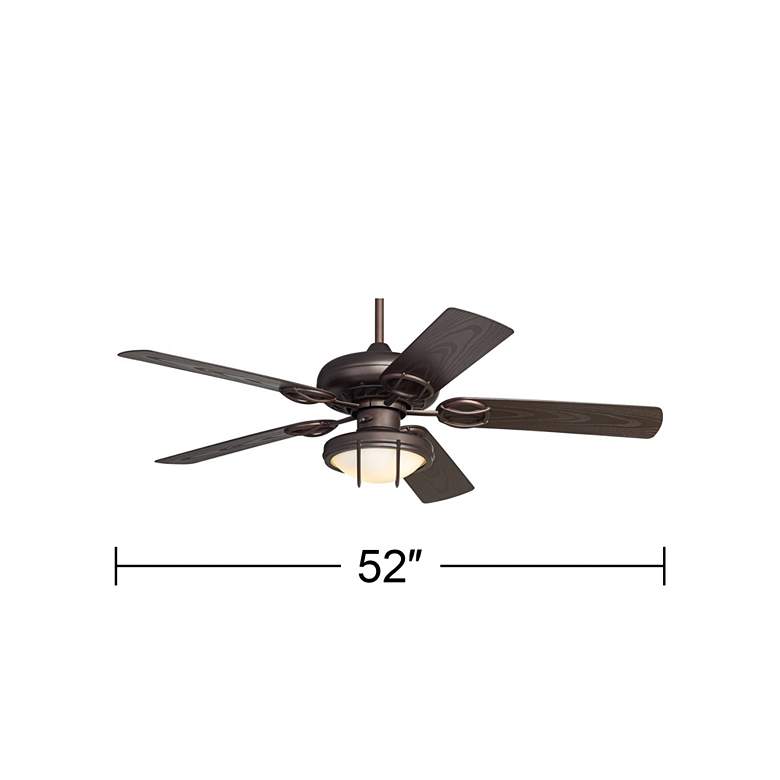 Image 4 52" Casa Vieja Orb Bronze and White Glass LED Pull Chain Ceiling Fan more views