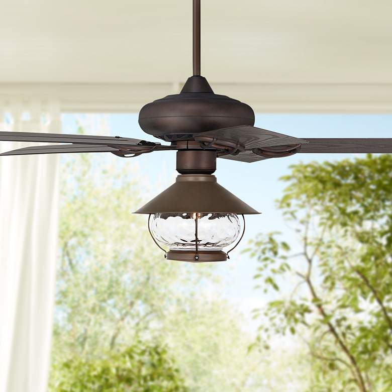 Image 1 52 inch Casa Vieja Orb Bronze  LED Outdoor Ceiling Fan