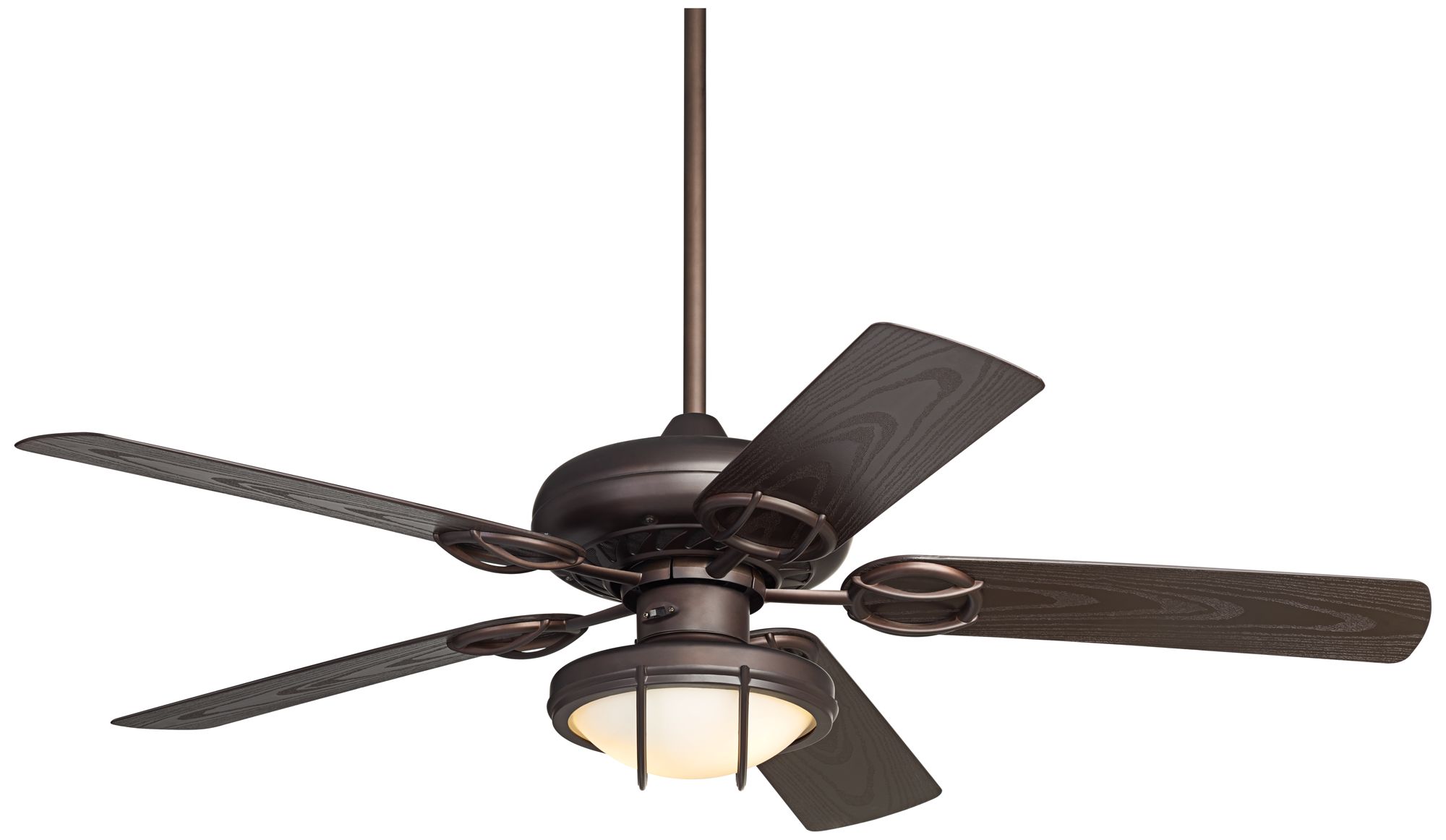 Image 2 52" Casa Vieja Orb Bronze LED Pull Chain Wet Rated Ceiling Fan