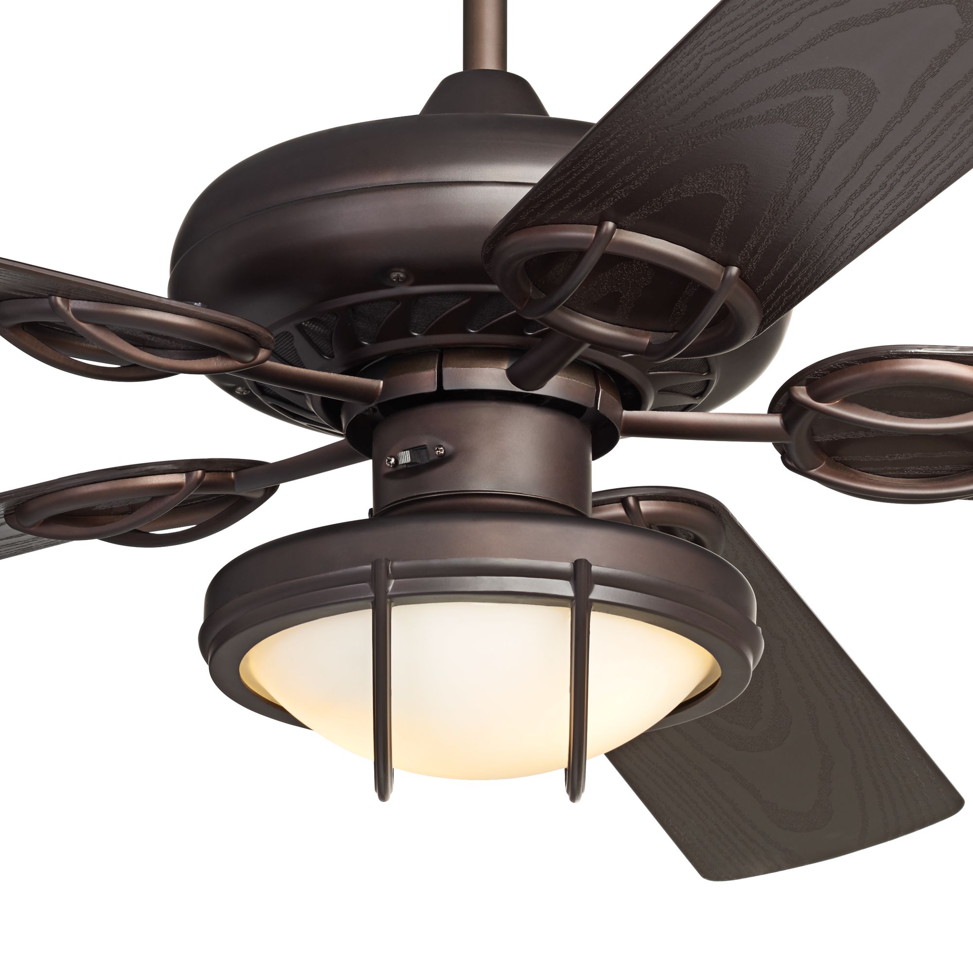 Image 3 52" Casa Vieja Orb Bronze LED Pull Chain Wet Rated Ceiling Fan more views