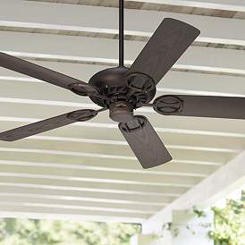 Image1 of 52" Casa Vieja Orb Bronze Wet Location Ceiling Fan with Pull Chain
