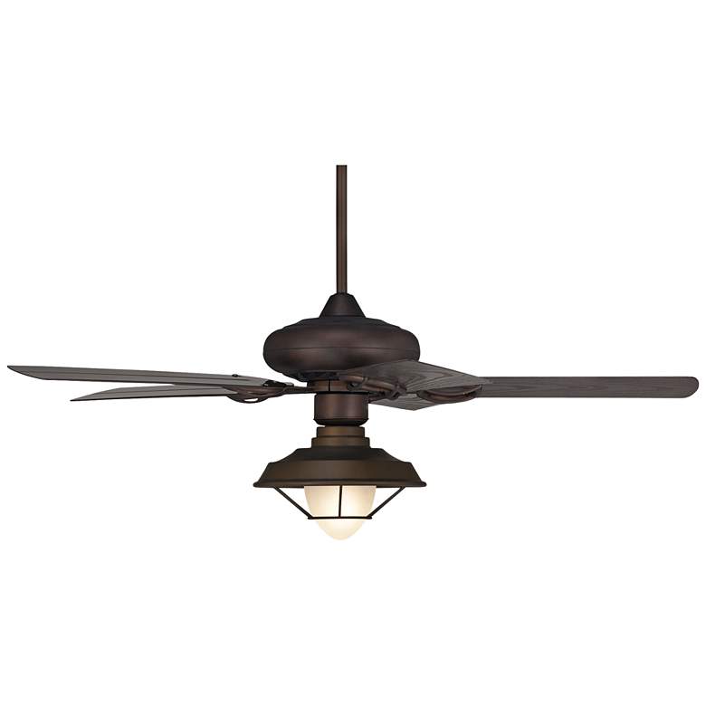 Image 2 52 inch Casa Vieja Orb Rustic Bronze LED Ceiling Fan with Pull Chain