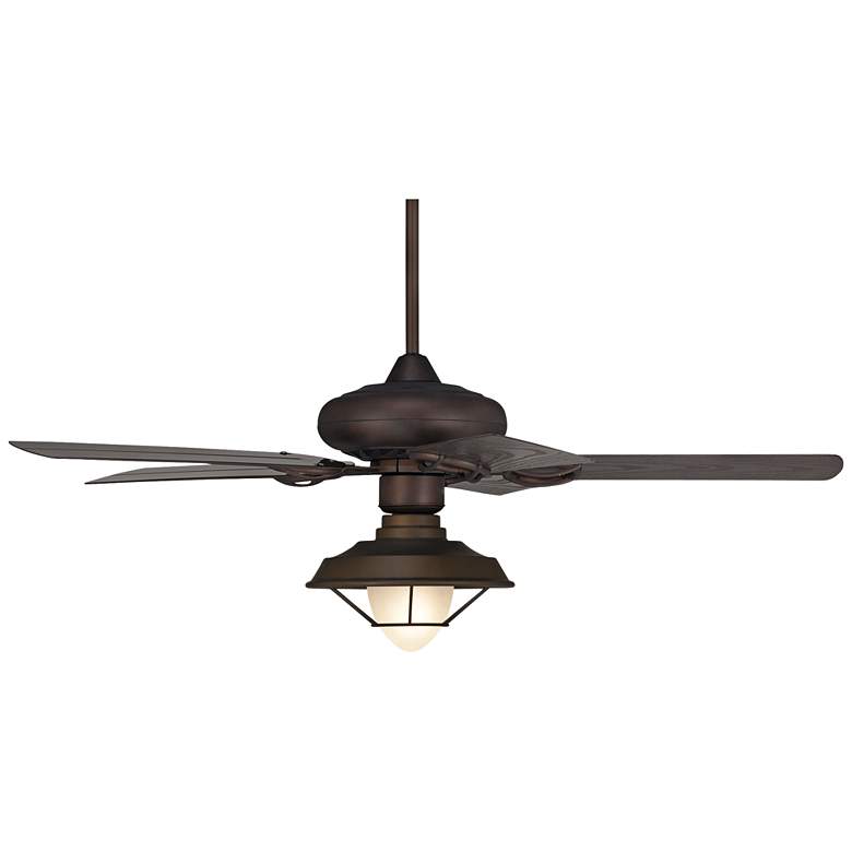 Image 2 52" Casa Vieja Orb Rustic Bronze LED Ceiling Fan with Pull Chain