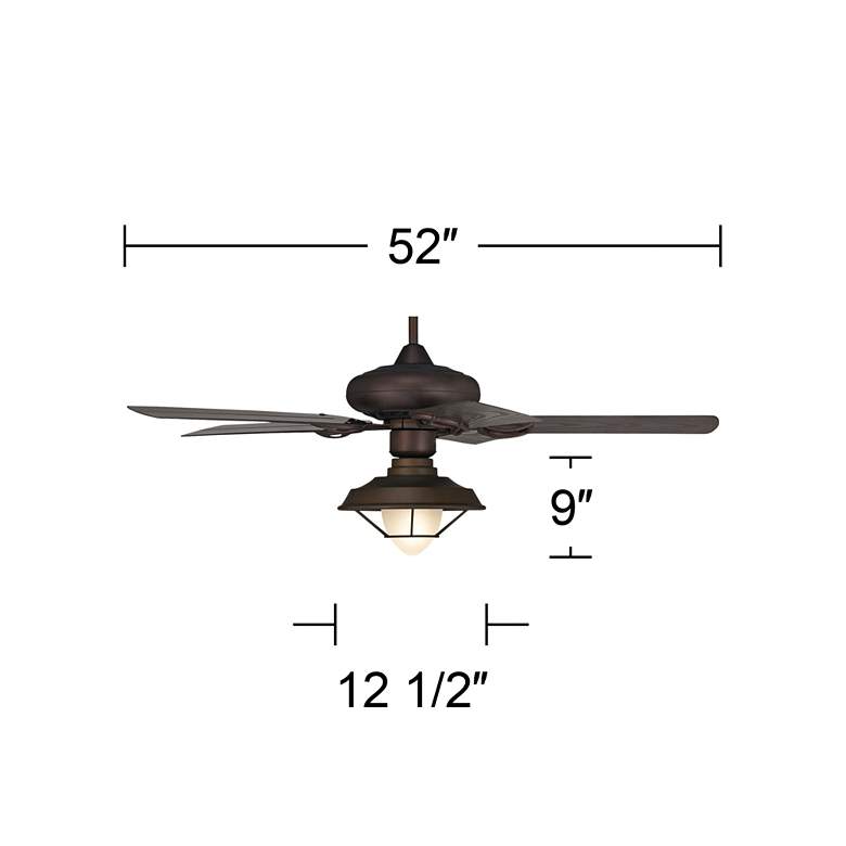Image 4 52 inch Casa Vieja Orb Rustic Bronze LED Ceiling Fan with Pull Chain more views