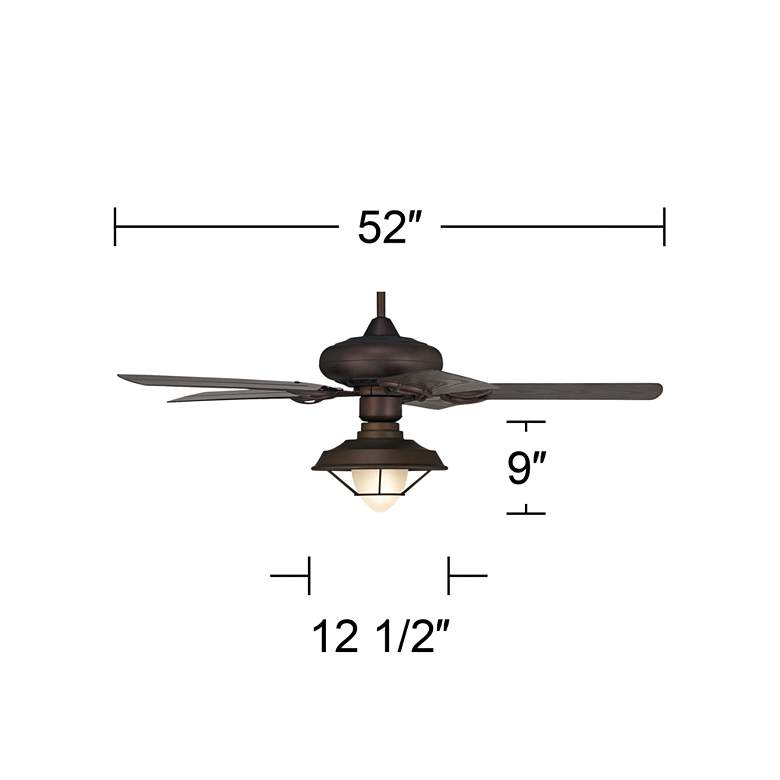 Image 4 52" Casa Vieja Orb Rustic Bronze LED Ceiling Fan with Pull Chain more views