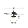 52" Casa Vieja Orb Rustic Bronze LED Ceiling Fan with Pull Chain