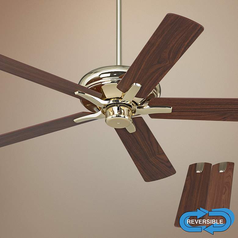 Image 1 52 inch Casa Vieja Paseo ENERGY STAR Polished Brass Ceiling Fan