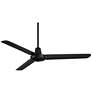 3_52" Casa Vieja Plaza DC Matte Black Damp Rated Ceiling Fan with Remote