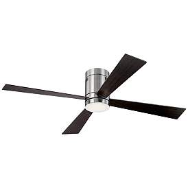 Image2 of 52" Casa Vieja Revue Brushed Nickel LED Hugger Ceiling Fan with Remote