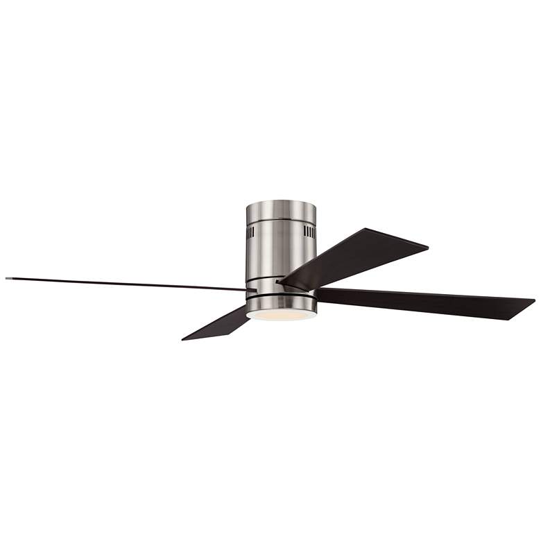 Image 6 52" Casa Vieja Revue Brushed Nickel LED Hugger Ceiling Fan with Remote more views