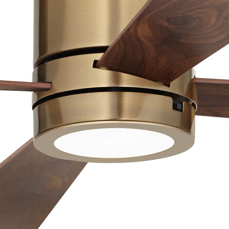 Image 3 52" Casa Vieja Revue Soft Brass LED Hugger Ceiling Fan with Remote more views