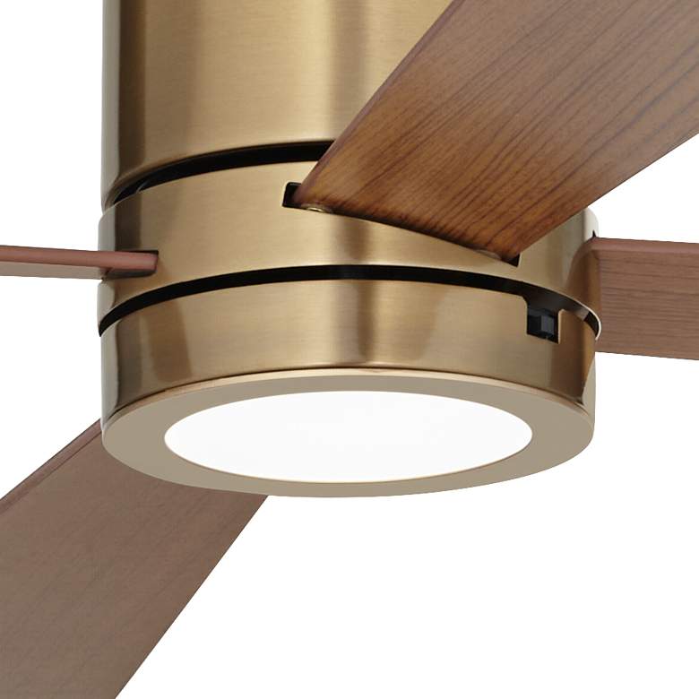 Image 4 52" Casa Vieja Revue Soft Brass LED Hugger Ceiling Fan with Remote more views