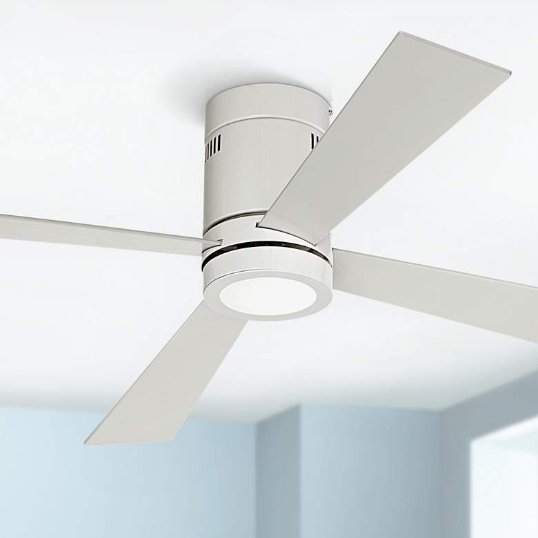 Image 1 52 inch Casa Vieja&#174; Revue White - LED Hugger Ceiling Fan with Remote