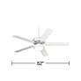 52" Casa Vieja Tempra White LED Ceiling Fan with Pull Chain