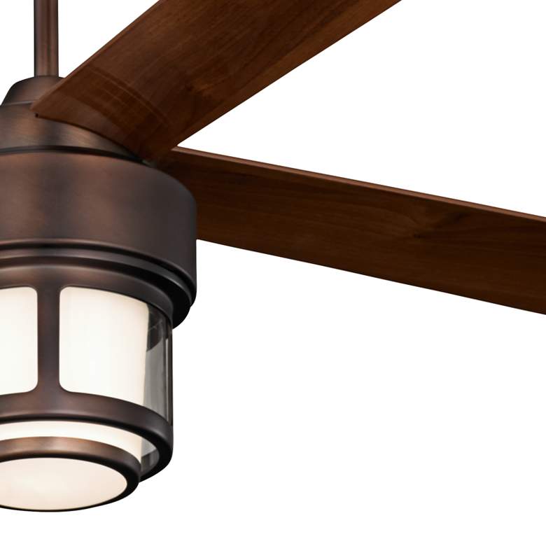 Image 3 52 inch Casa Vieja Tercel Bronze LED Damp Rated Ceiling Fan with Remote more views