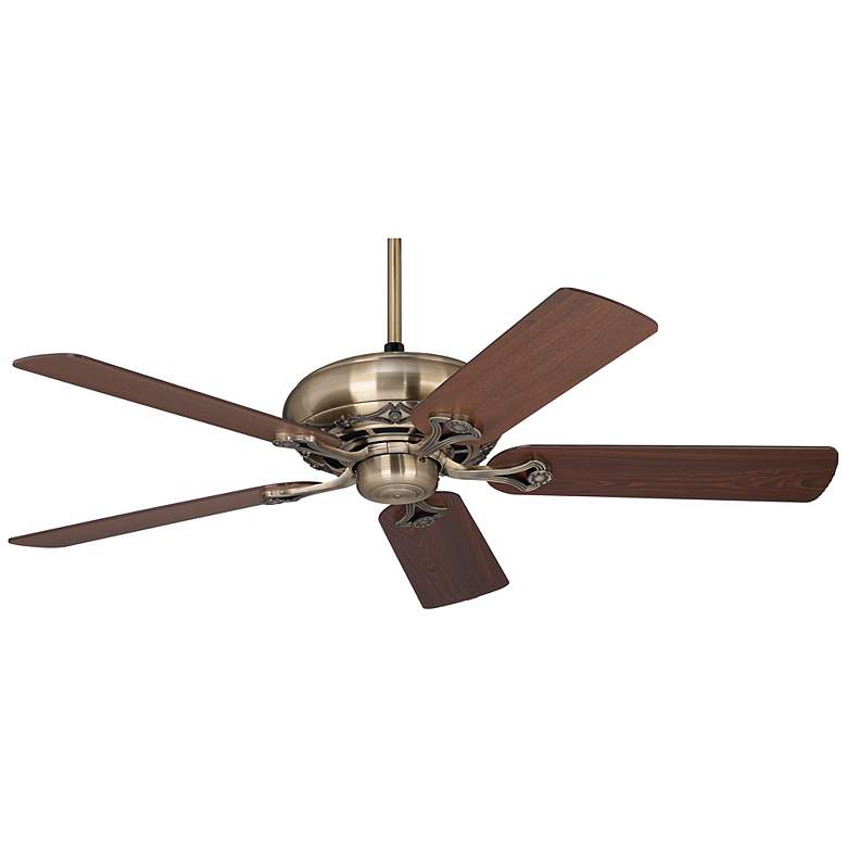 Image 3 52 inch Casa Vieja Trilogy Antique Brass Ceiling Fan with Pull Chain more views