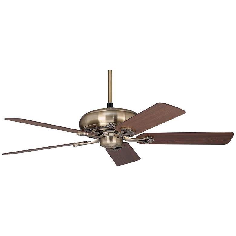 Image 4 52 inch Casa Vieja Trilogy Antique Brass Ceiling Fan with Pull Chain more views