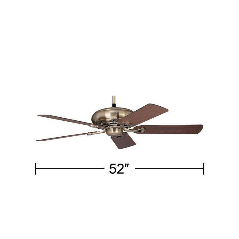 Image 5 52 inch Casa Vieja Trilogy Antique Brass Ceiling Fan with Pull Chain more views