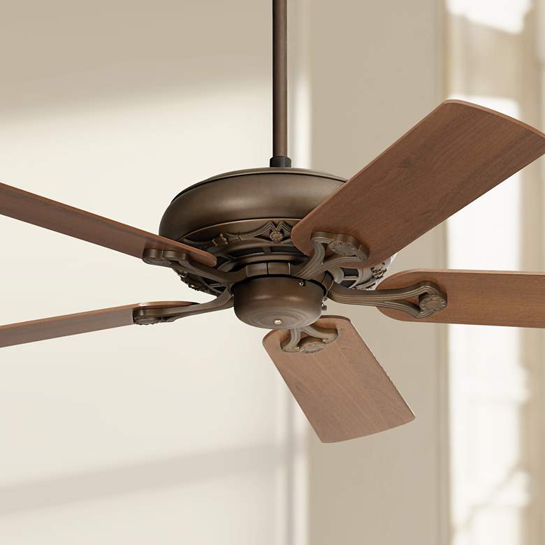 Image 1 52" Casa Vieja Trilogy Bronze and Walnut Pull Chain Ceiling Fan