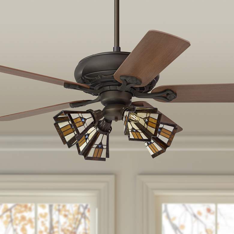 Image 1 52" Casa Vieja Trilogy Bronze LED Ceiling Fan with Pull Chain