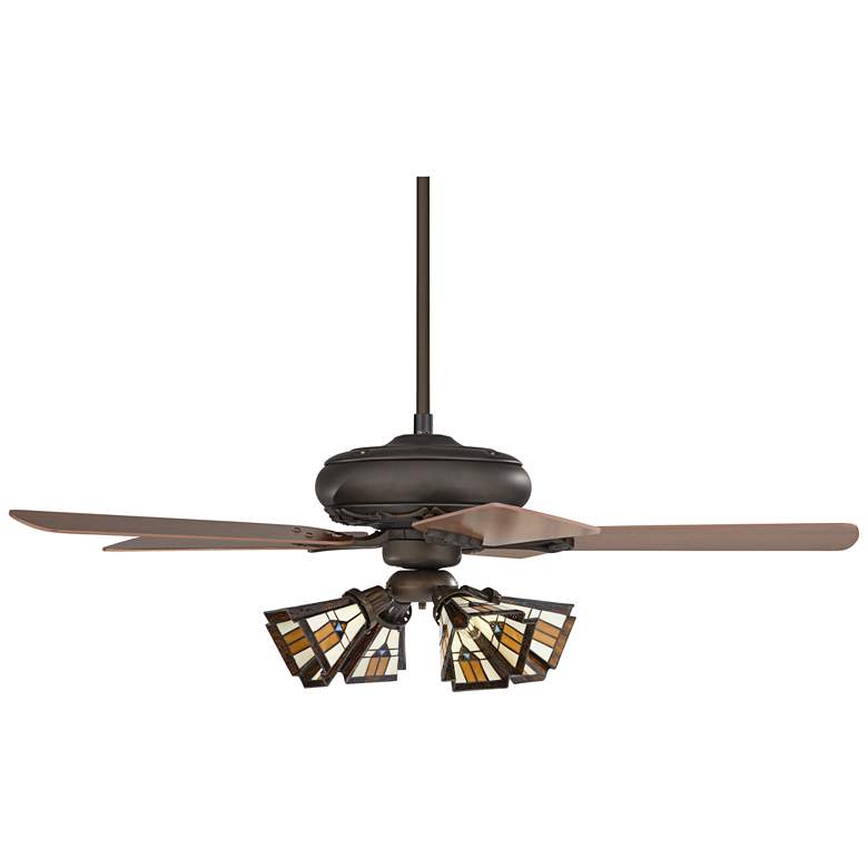 Image 6 52 inch Casa Vieja Trilogy Bronze LED Ceiling Fan with Pull Chain more views