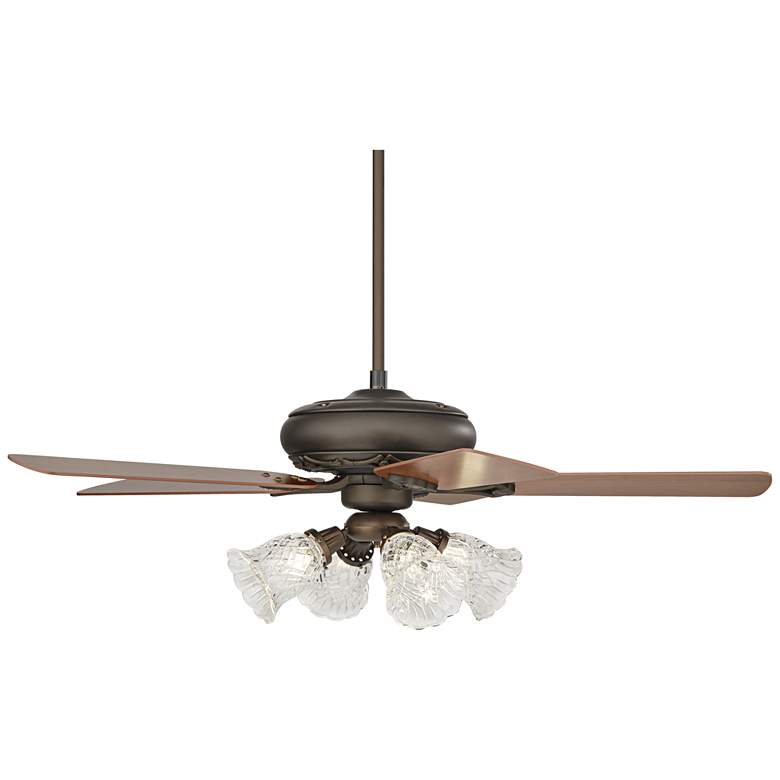 Image 6 52 inch Casa Vieja Trilogy Bronze LED Ceiling Fan with Pull Chain more views