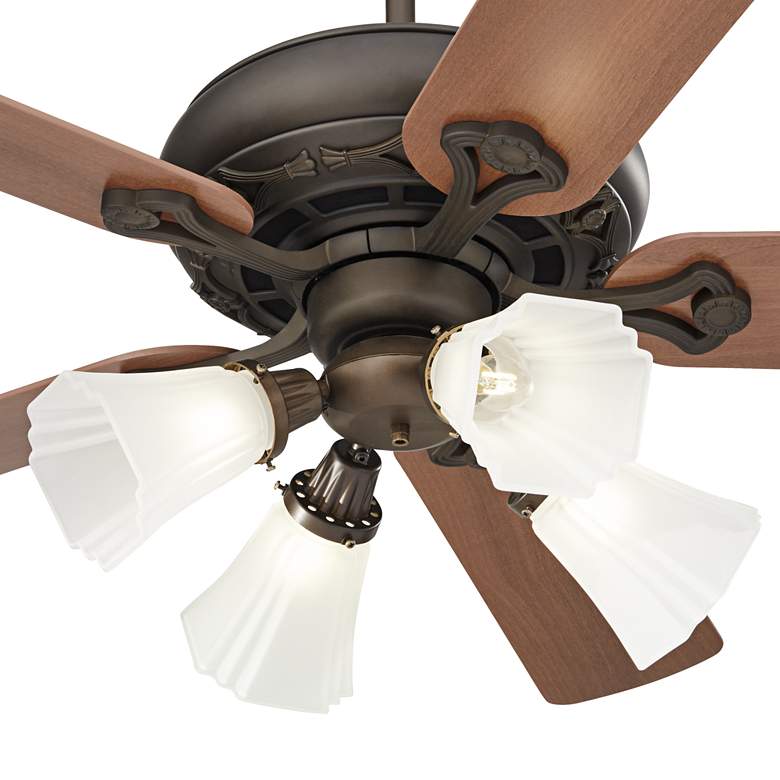 Image 3 52 inch Casa Vieja Trilogy Bronze LED Ceiling Fan with Pull Chain more views