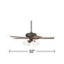 52" Casa Vieja Trilogy Bronze LED Ceiling Fan with Pull Chain
