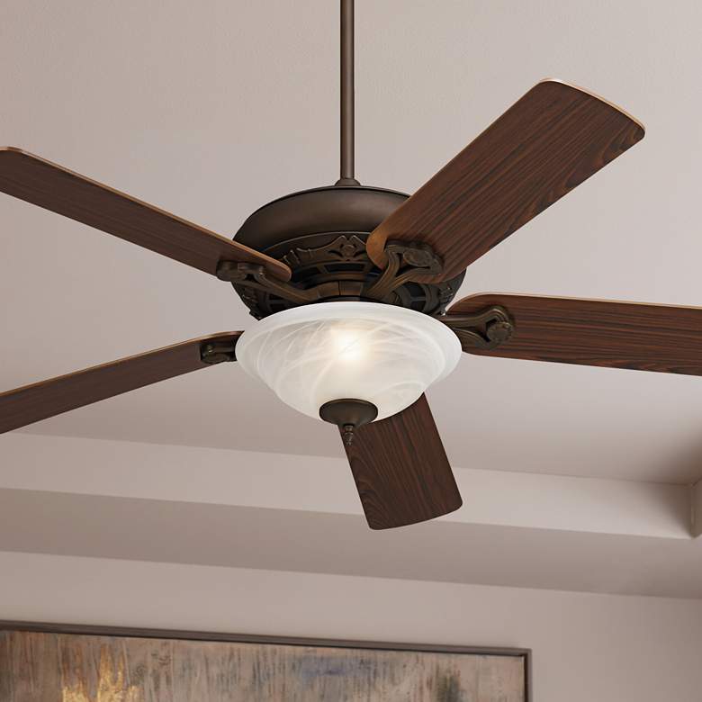 Image 1 52" Casa Vieja® Trilogy Bronze LED Light Pull Chain Ceiling Fan