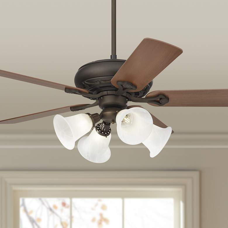 Image 1 52" Casa Vieja Trilogy Oil-Rubbed Bronze LED Pull Chain Ceiling Fan