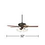52" Casa Vieja Trilogy Oil-Rubbed Bronze LED Pull Chain Ceiling Fan