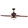 52" Casa Vieja Tropical Oak Frosted Glass LED Ceiling Fan