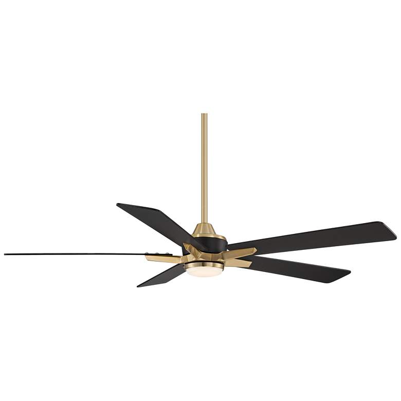Image 5 52" Casa Vieja Vegas Nights Soft Brass Black LED Remote Ceiling Fan more views