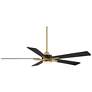 52" Casa Vieja Vegas Nights Soft Brass Black LED Remote Ceiling Fan