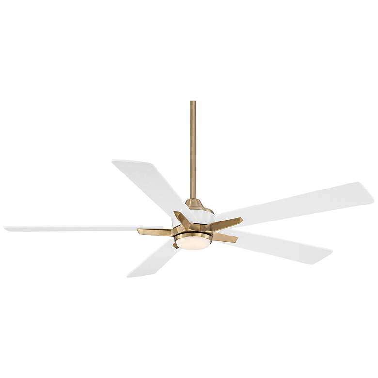Image 3 52" Casa Vieja Vegas Nights Soft Brass White LED Remote Ceiling Fan