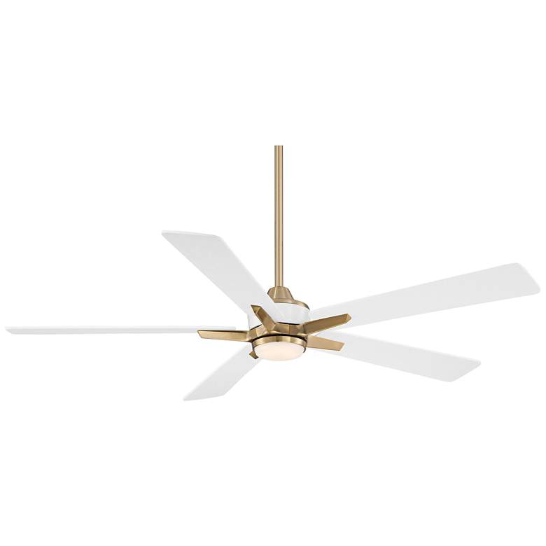 Image 2 52 inch Casa Vieja Vegas Nights Soft Brass White LED Remote Ceiling Fan