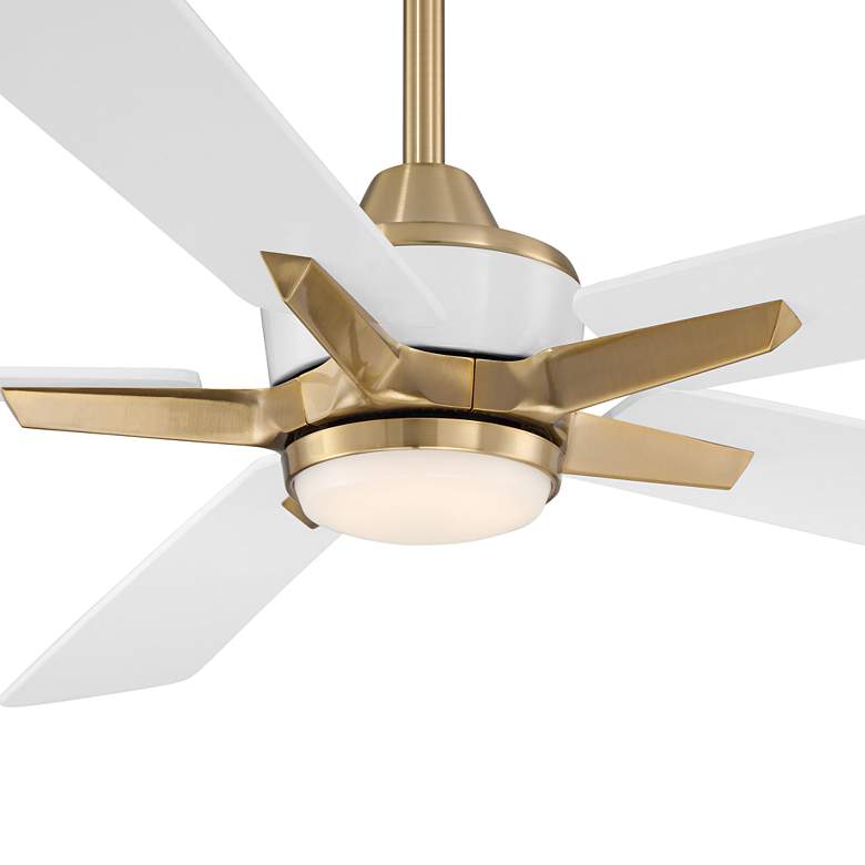 Image 3 52 inch Casa Vieja Vegas Nights Soft Brass White LED Remote Ceiling Fan more views