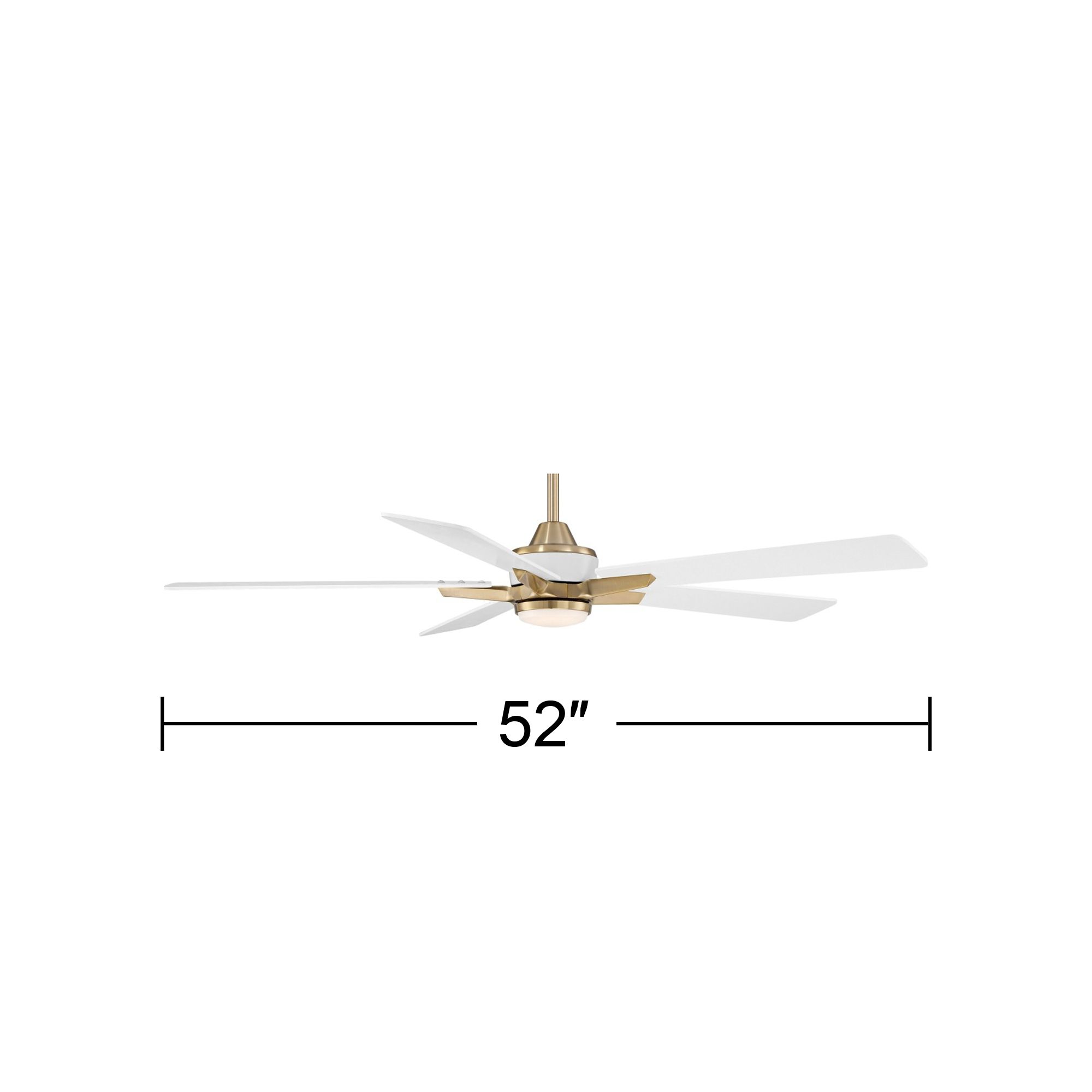 52" Casa Vieja Vegas Nights Soft Brass White LED Smart Ceiling Fan