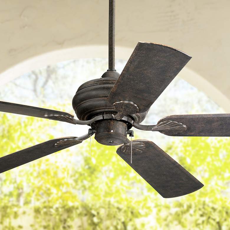 Image 1 52 inch Casa Vieja Veranda Bronze Wet Rated Outdoor Pull Chain Ceiling Fan