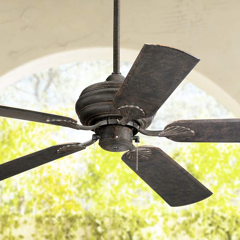Image 1 52" Casa Vieja Veranda Bronze Wet Rated Outdoor Pull Chain Ceiling Fan