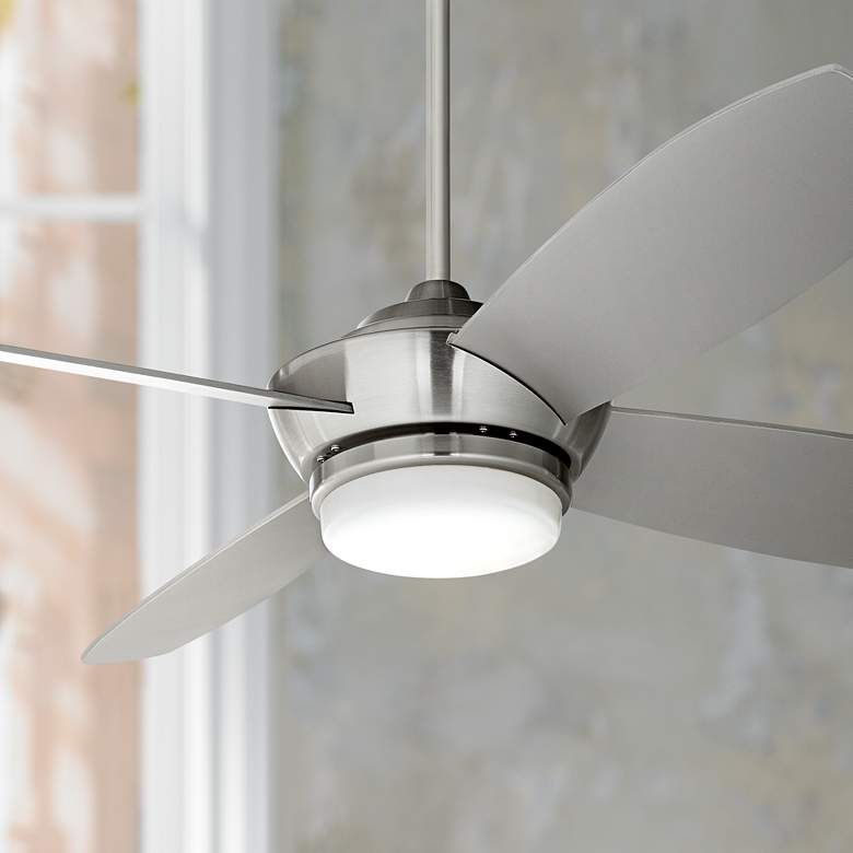 Image 1 52" Casa Vieja® Veridian Brushed Nickel Ceiling Fan