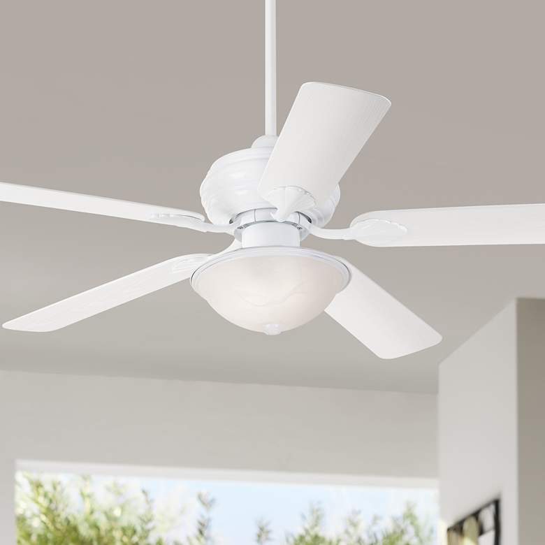 Image 1 52 inch Casa Vieja&#174; White Finish Outdoor LED Ceiling Fan