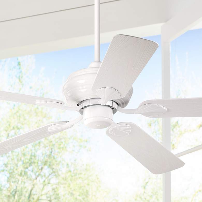 Image 1 52 inch Casa Vieja&#174; White Outdoor Ceiling Fan with Pull Chain