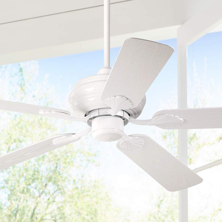 Image 1 52" Casa Vieja® White Outdoor Ceiling Fan with Pull Chain