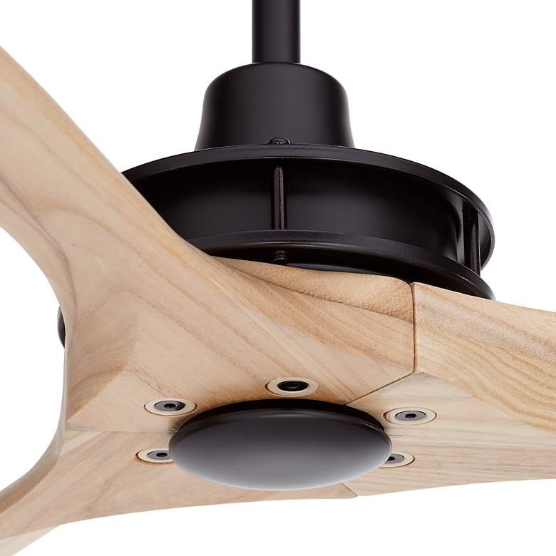 Image 3 52" Casa Vieja Windspun Black Natural Wood Ceiling Fan with Remote more views