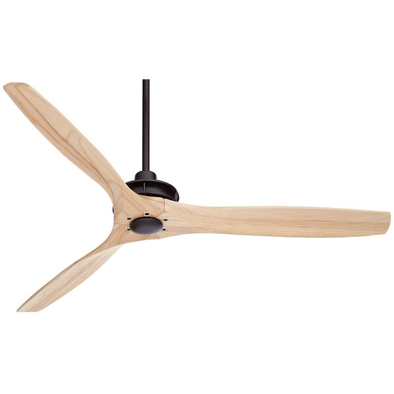 Image 7 52" Casa Vieja Windspun Black Natural Wood Ceiling Fan with Remote more views