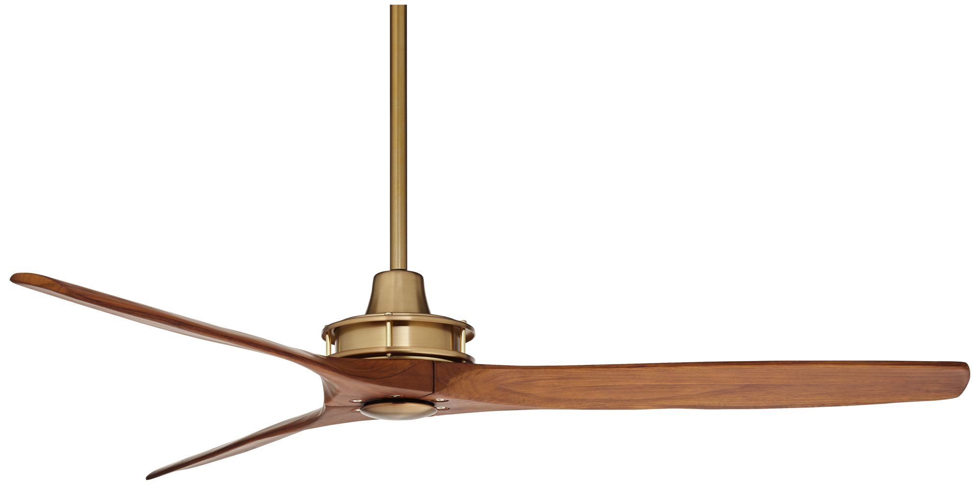 52" Casa Vieja Windspun Brass-Walnut Ceiling Fan with Remote in scene