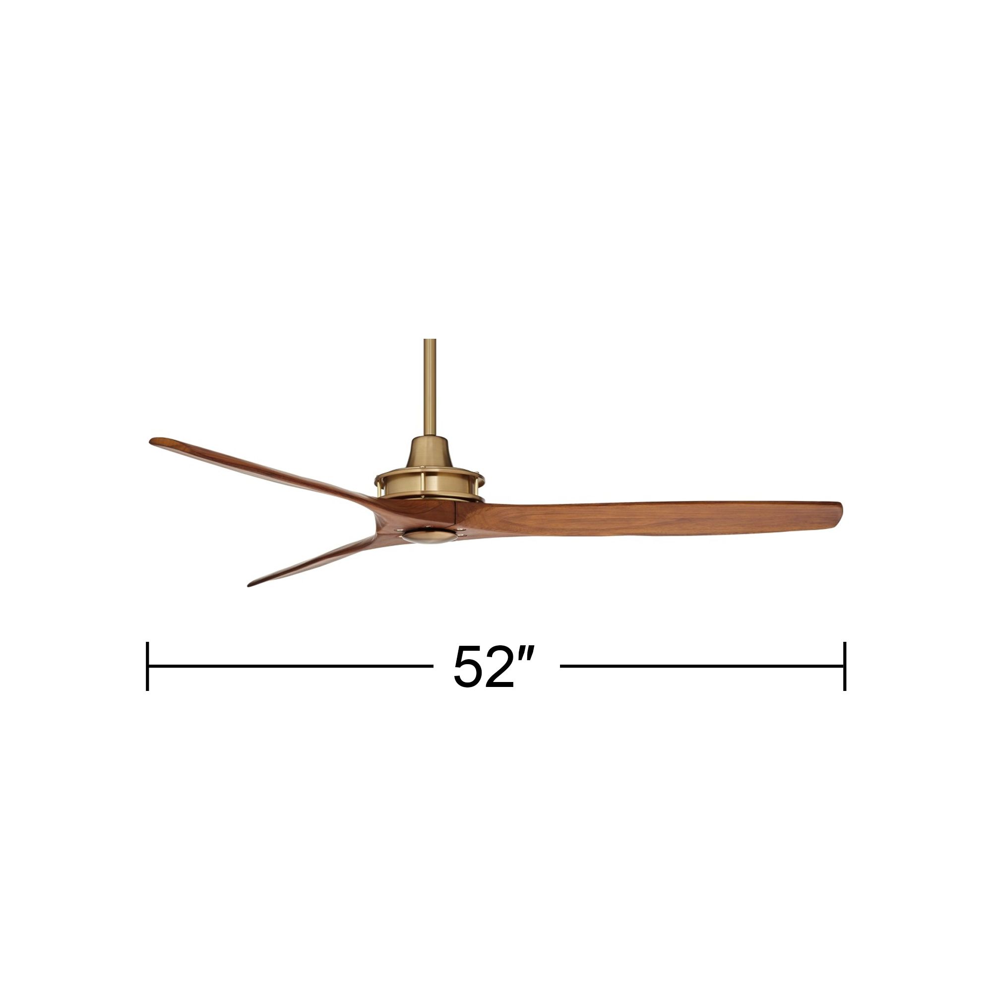 52" Casa Vieja Windspun Brass-Walnut Ceiling Fan with Remote in scene